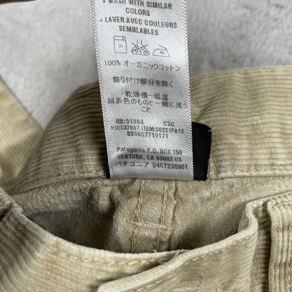 Patagonia Corduroy Pants Men 34x30 Beige Organic Cotton Straight Leg Retro Chino - Picture 9 of 9